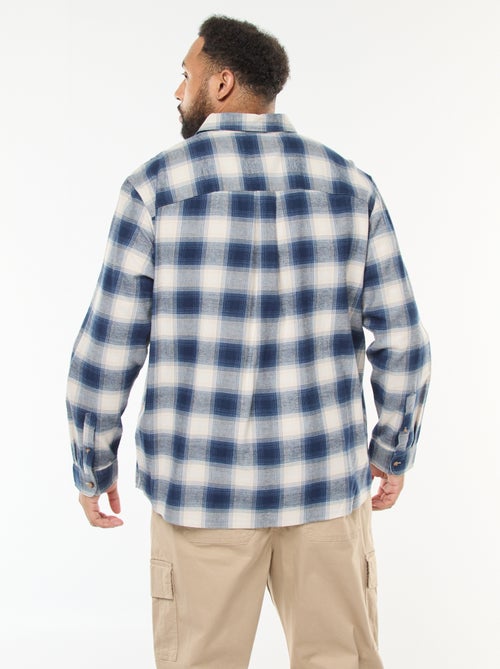 Camisa de manga larga con estampado de cuadros - Kiabi