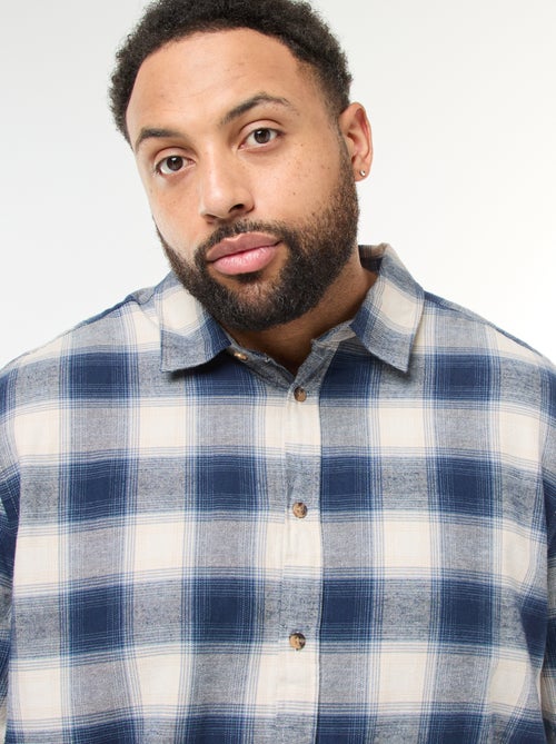 Camisa de manga larga con estampado de cuadros - Kiabi