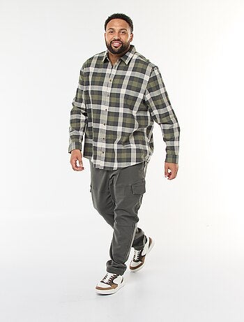 Camisa de manga larga con estampado de cuadros