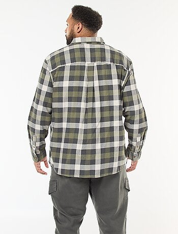 Camisa de manga larga con estampado de cuadros