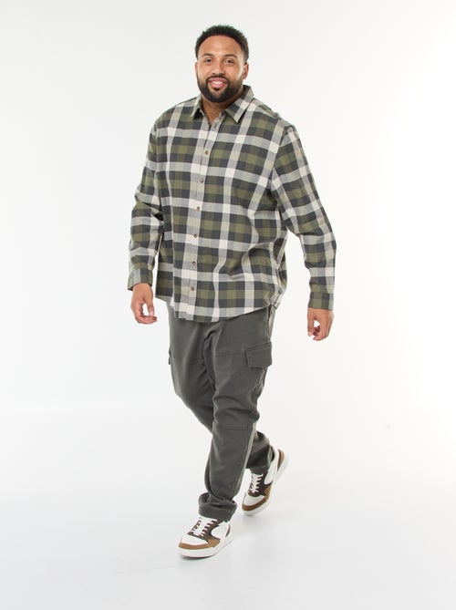 Camisa de manga larga con estampado de cuadros - Kiabi