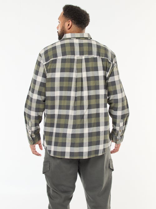 Camisa de manga larga con estampado de cuadros - Kiabi