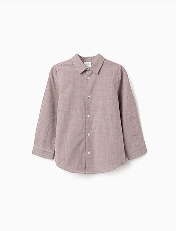Camisa de manga larga con estampado de cuadros