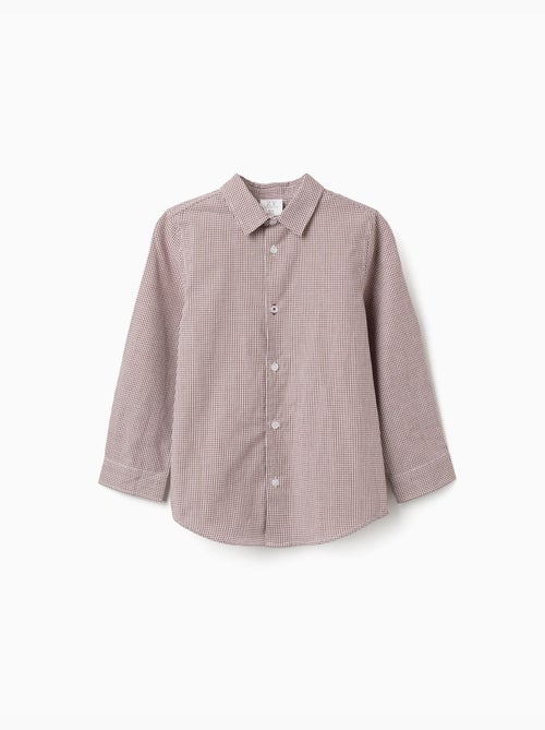 Camisa de manga larga con estampado de cuadros - Kiabi Camisa de manga larga con estampado de cuadros - Kiabi