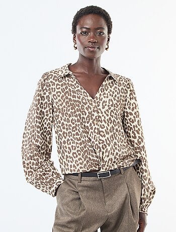 Camisa de manga larga con estampado de leopardo 'JDY'