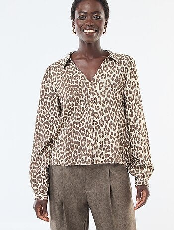 Camisa de manga larga con estampado de leopardo 'JDY'