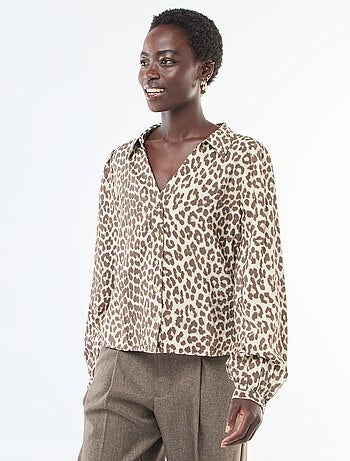 Camisa de manga larga con estampado de leopardo 'JDY'