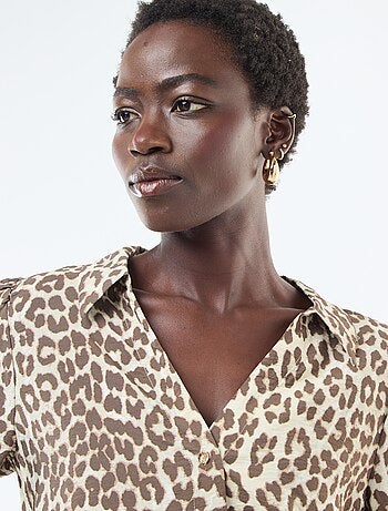 Camisa de manga larga con estampado de leopardo 'JDY'