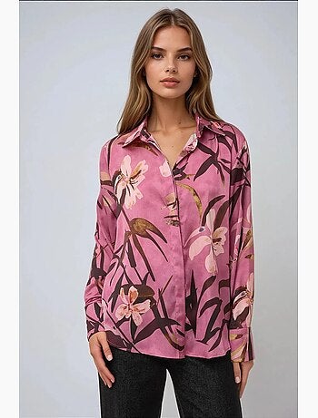 Camisa de manga larga con estampado de satén hiccup