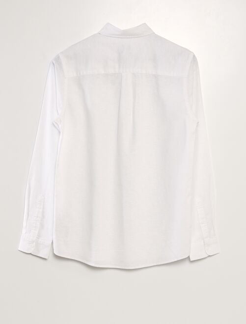 Camisa de manga larga con lino - Kiabi