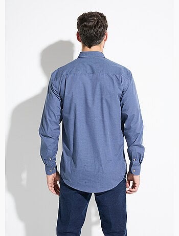 Camisa de manga larga con microcuadros - Afibel