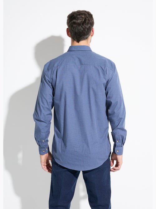 Camisa de manga larga con microcuadros - Afibel - Kiabi