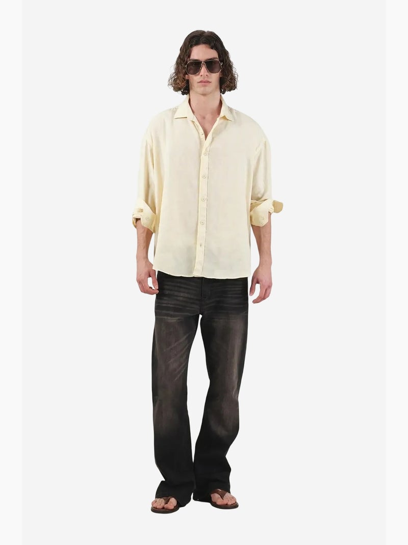 Camisa de manga larga de ajuste relajado giesto Crudo - Kiabi