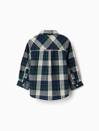 Camisa de manga larga de algodón a cuadros b&s