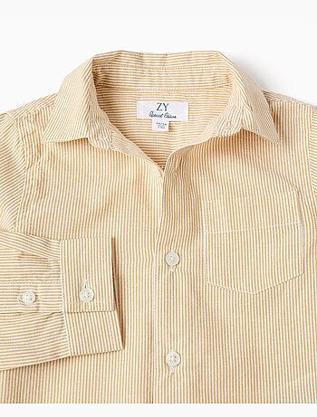 Camisa de manga larga de algodón a rayas