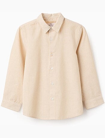 Camisa de manga larga de algodón a rayas