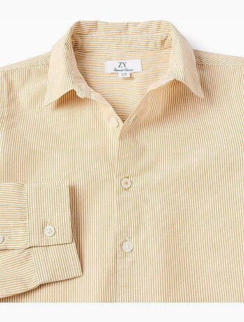 Camisa de manga larga de algodón a rayas