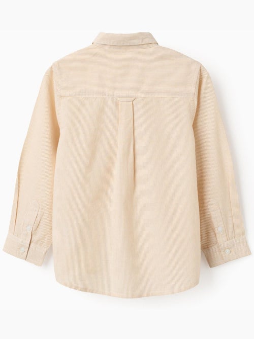 Camisa de manga larga de algodón a rayas - Kiabi