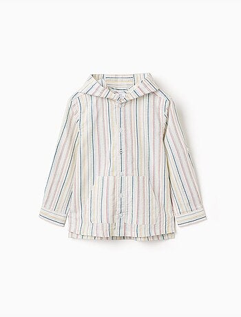Camisa de manga larga de algodón a rayas B&S