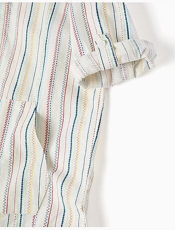 Camisa de manga larga de algodón a rayas B&S