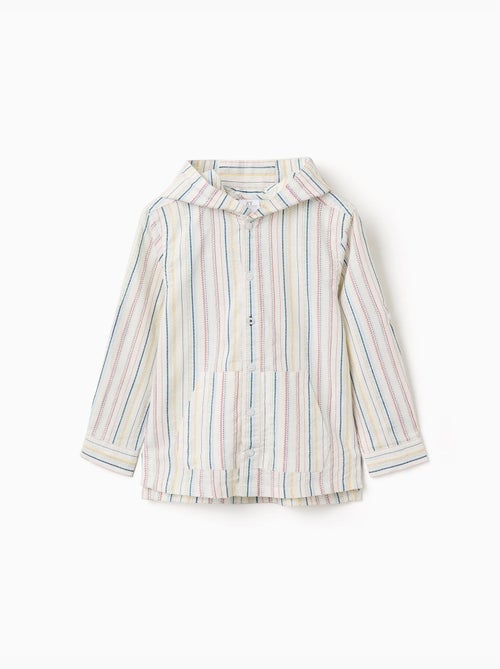 Camisa de manga larga de algodón a rayas B&S - Kiabi