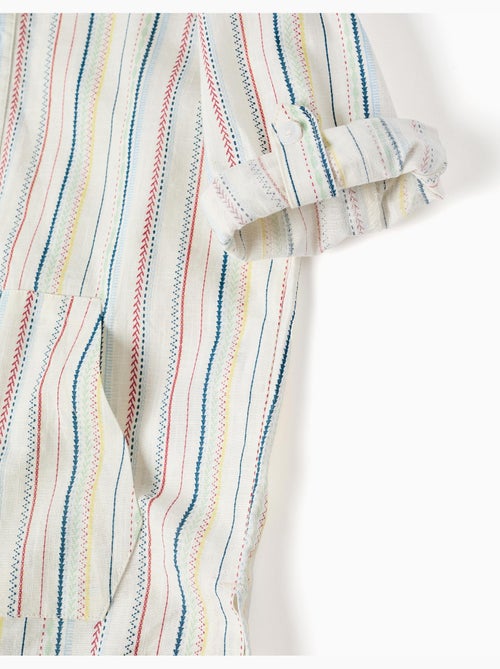 Camisa de manga larga de algodón a rayas B&S - Kiabi