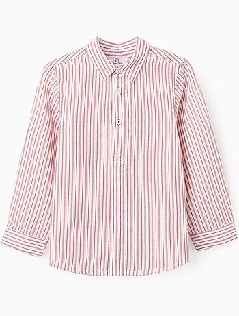 Camisa de manga larga de algodón a rayas