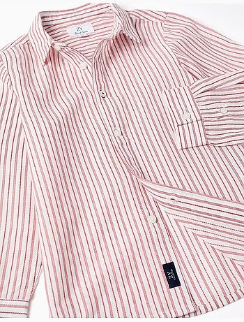 Camisa de manga larga de algodón a rayas