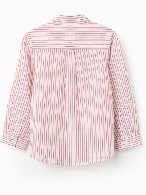 Camisa de manga larga de algodón a rayas - Kiabi