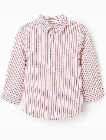 Camisa de manga larga de algodón a rayas