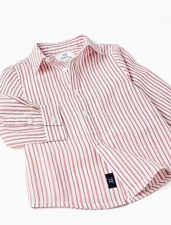 Camisa de manga larga de algodón a rayas