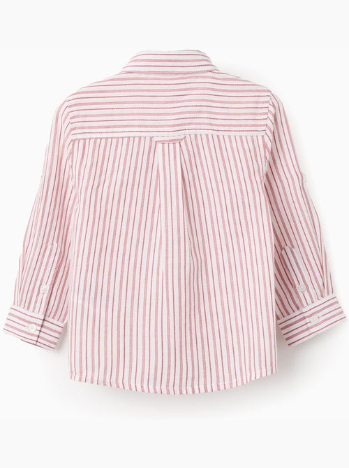 Camisa de manga larga de algodón a rayas - Kiabi