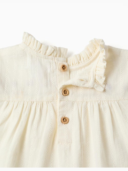 Camisa de manga larga de algodón con flores y volantes - Kiabi Camisa de manga larga de algodón con flores y volantes - Kiabi