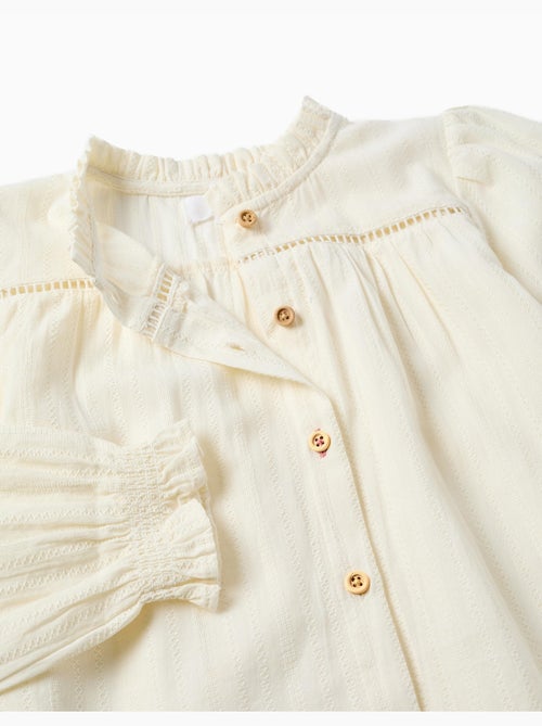 Camisa de manga larga de algodón con volantes - Kiabi Camisa de manga larga de algodón con volantes - Kiabi