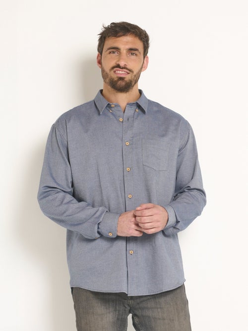 Camisa de manga larga de algodón grabada - Afibel - Kiabi