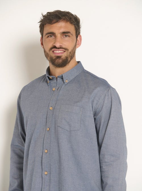Camisa de manga larga de algodón grabada - Afibel - Kiabi
