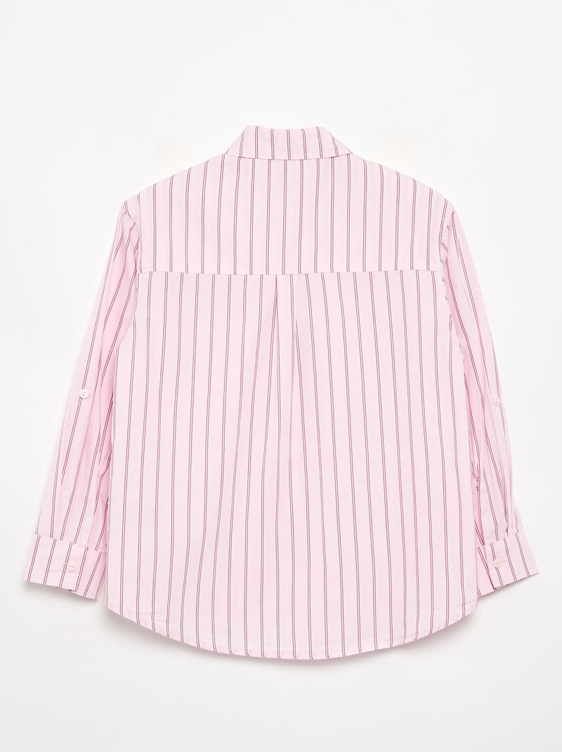 Camisa de manga larga de algodón Rosa - Kiabi