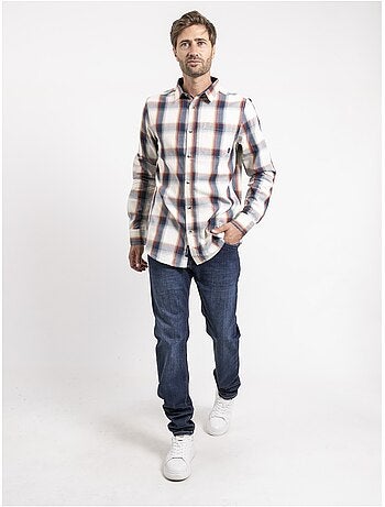 Camisa de manga larga de cuadros de puro algodón TOBILET