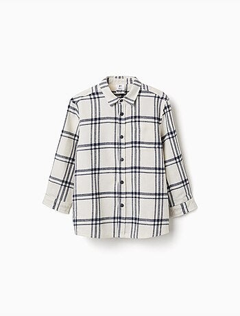 Camisa de manga larga de franela a cuadros