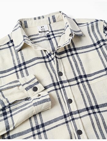 Camisa de manga larga de franela a cuadros