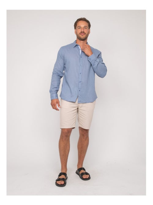 Camisa de manga larga de lino DUMOLAK - Kiabi