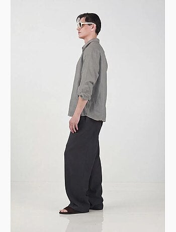 Camisa de manga larga de mezcla de lino oversize giesto