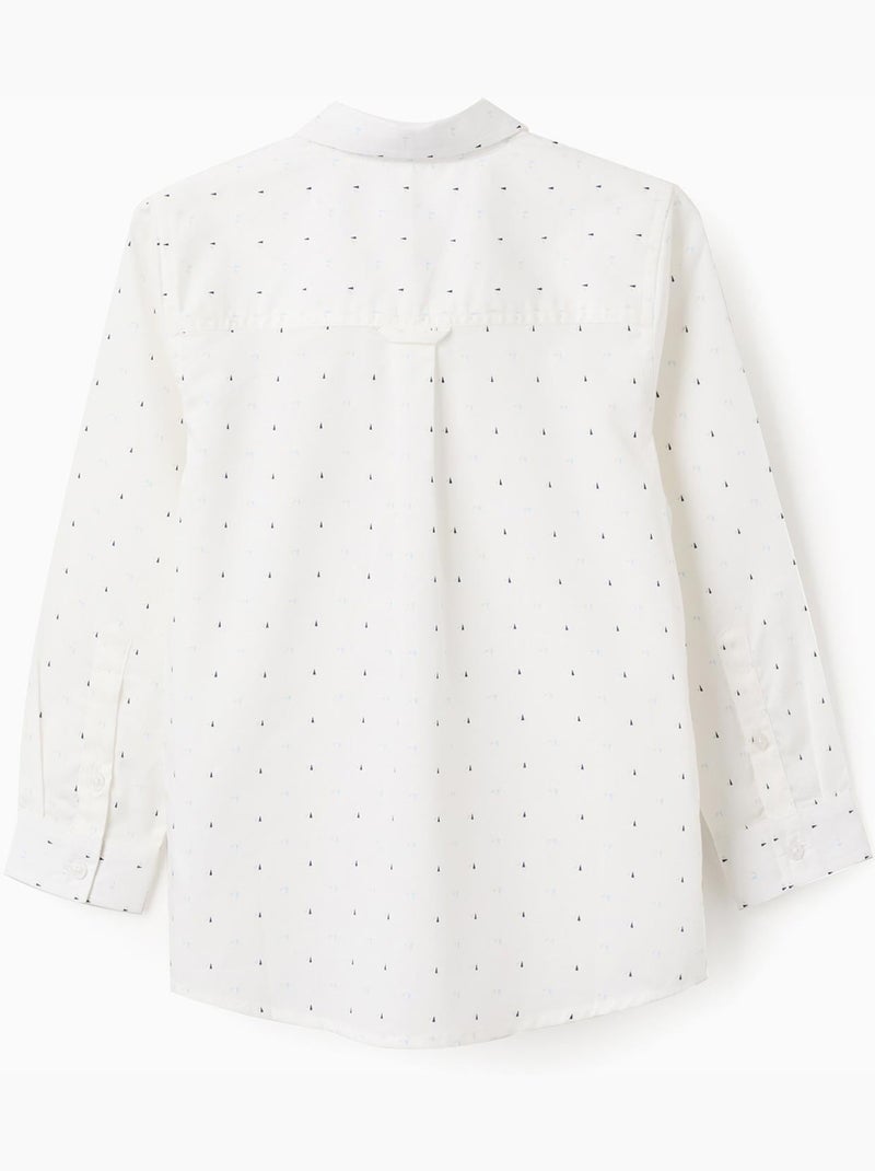 Camisa de manga larga de popelín con estampado Blanco - Kiabi