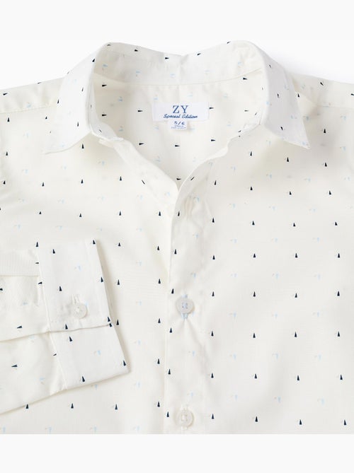 Camisa de manga larga de popelín con estampado - Kiabi