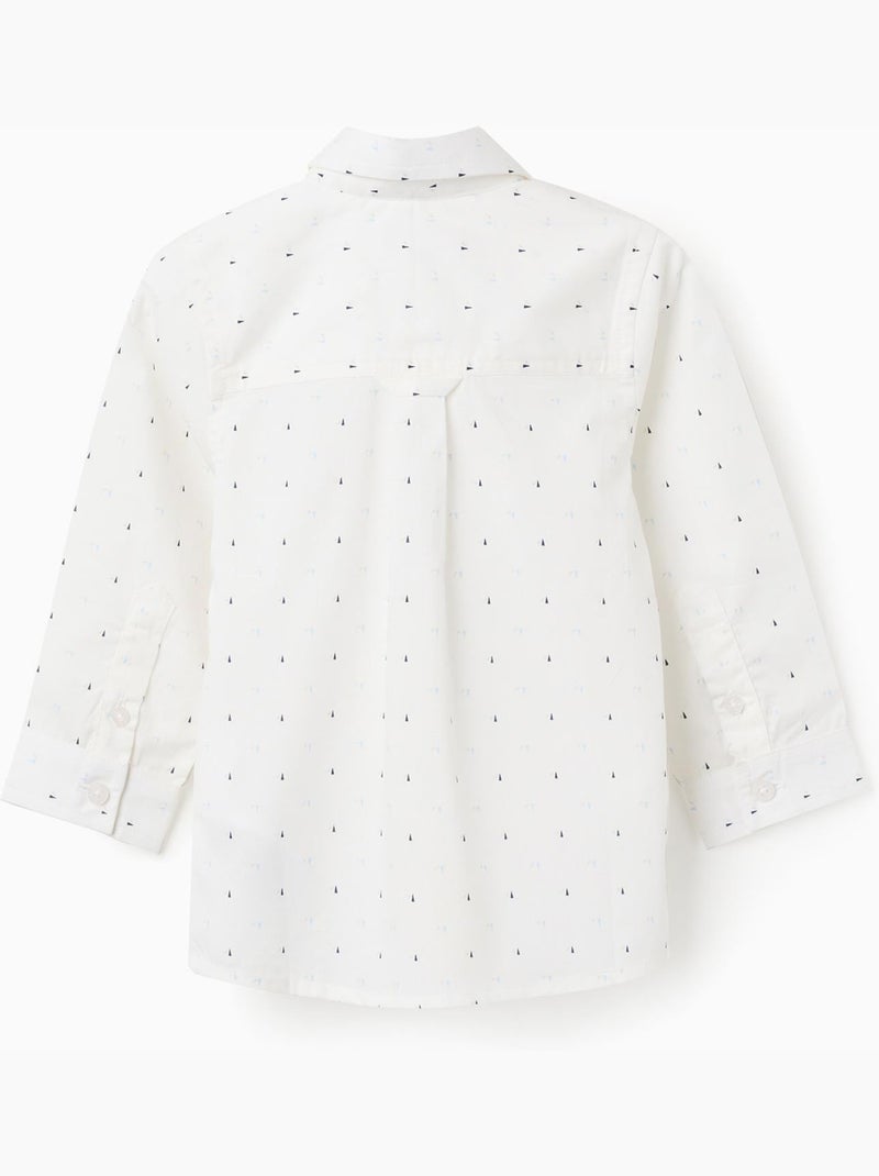 Camisa de manga larga de popelín con estampado Blanco - Kiabi