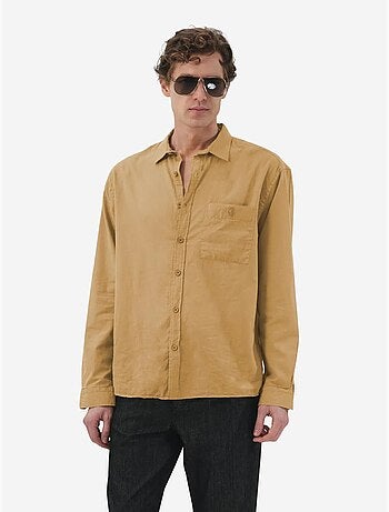 Camisa de manga larga de popelín de algodón giesto