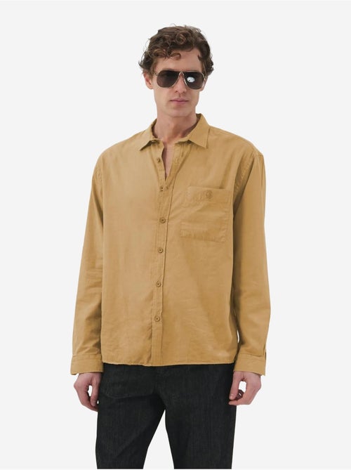 Camisa de manga larga de popelín de algodón giesto - Kiabi Camisa de manga larga de popelín de algodón giesto - Kiabi