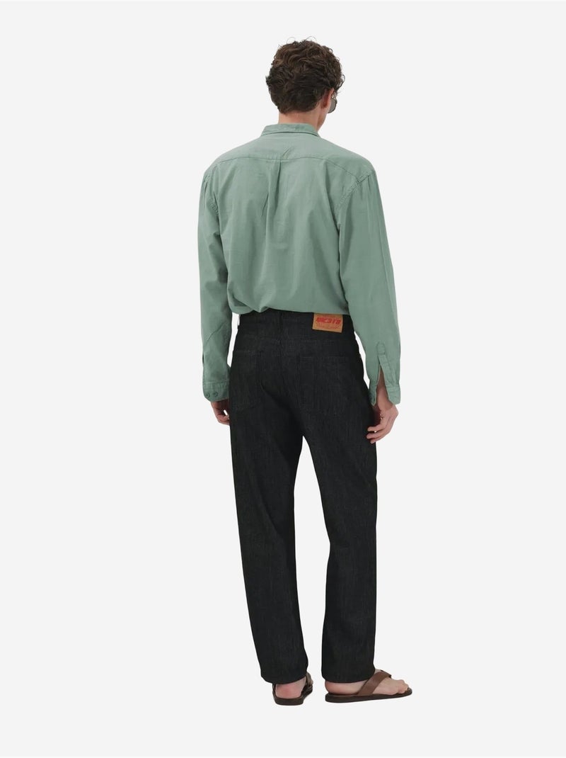 Camisa de manga larga de popelín de algodón giesto Verde pastel - Kiabi