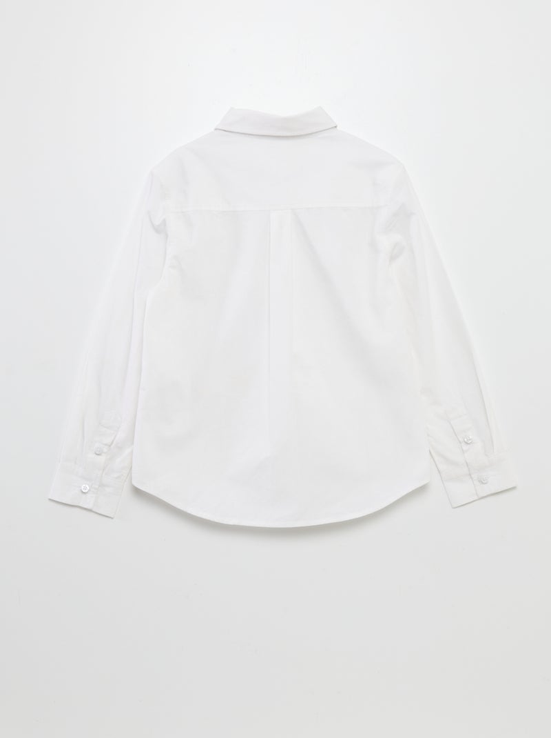 Camisa de manga larga de popelina - So Easy blanco - Kiabi