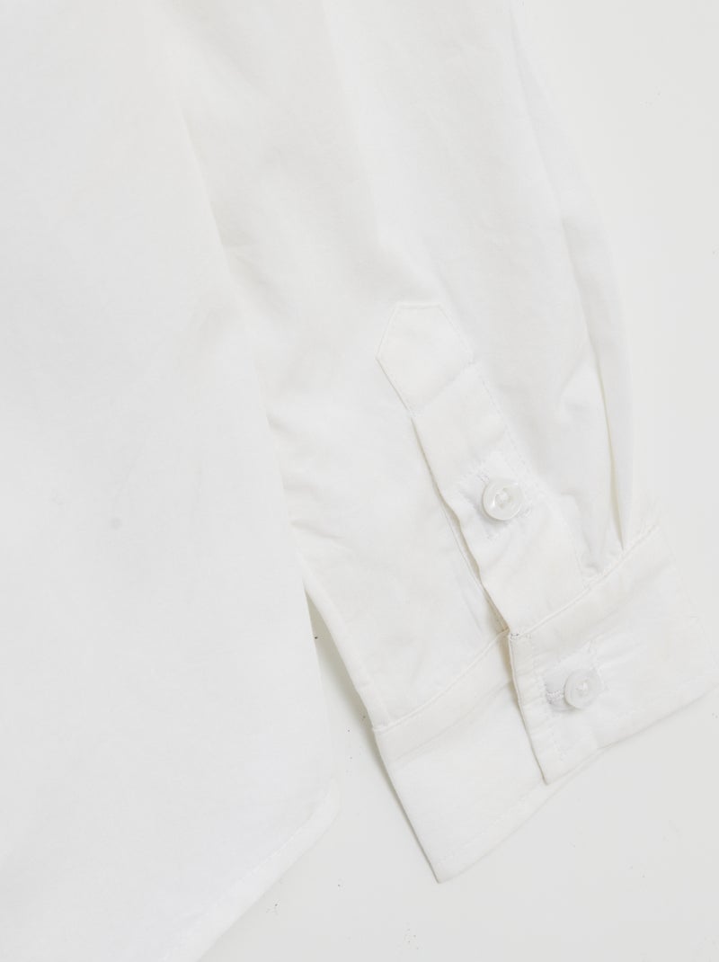 Camisa de manga larga de popelina - So Easy blanco - Kiabi